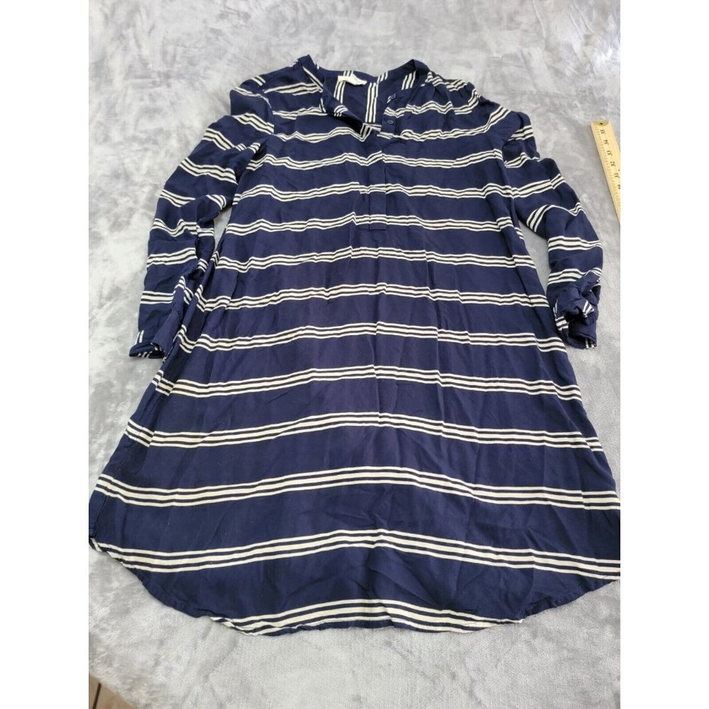 Beach Lunch Lounge Womens Shirt Dress navy blue, white‎ stripe Size S/P small